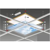 Wolk-bos plafond | Fotoprint | verdeeld over 3 panelen | 60x60cm