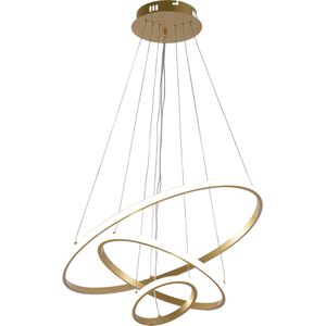 LED Hanglamp CCT 78W Geborsteld Goud Dimbaar + Afstandsbediening Rond 4480lm