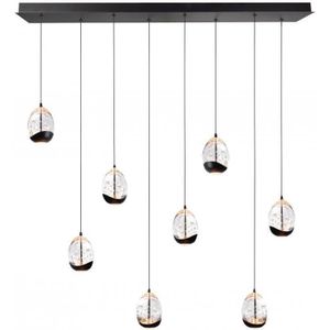 High light | Hanglamp | Helder | Clear Egg | 8 lichts | 115 x 18 cm