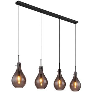 Hanglamp OSKUS 18.0 cm 4-lichts Zwart, Smoked