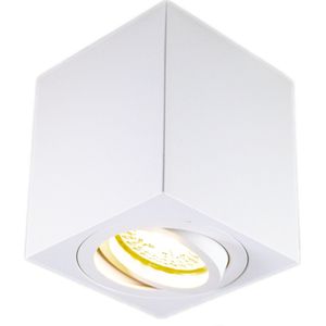 Opbouw spot armatuur wit | Kantelbaar | vierkant | incl. GU10 fitting