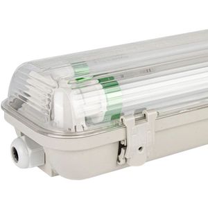LED TL Armatuur | 60cm | IP65 Waterdicht | Voor dubbele LED TL buizen