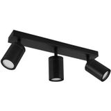 Badkamer plafondspot | driedubbel | zwart | IP44 | GU10 fitting
