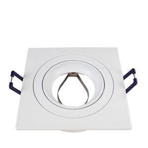 Witte spot armatuur | Ø80mm | Enkel | Vierkant | Kantelbaar