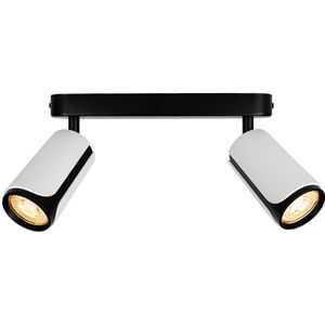 Dubbele opbouwspot | Kantelbaar | Wit / Zwart | 2x GU10 fitting