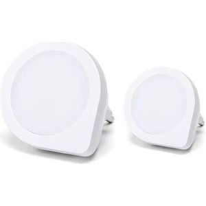 Nachtlampje | Q-vorm | 0.2 Watt | Warm licht | Dag/nachtsensor - 2 stuks