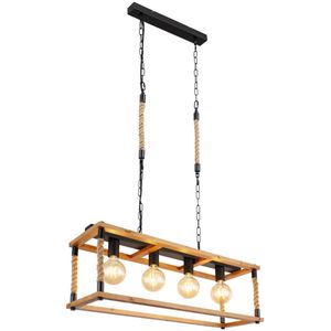 Hanglamp VERNON 80.0 cm 4-lichts Zwart, Bruin