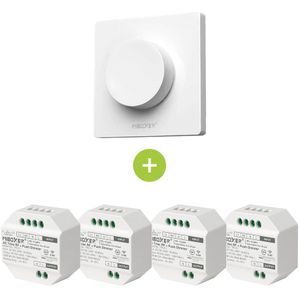 Bundelpakket | 4x Triac draadloze dimmer | 100-240V | Incl. Mi-light afstandsbediening | Wit