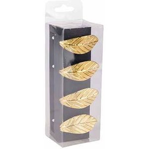 Cosy&Trendy Napkin Ring Set4 Leaf Gold 2,5x6xh5cm