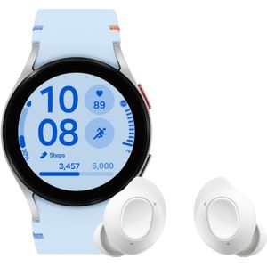 Samsung Galaxy Watch FE Zilver/Blauw + Buds FE Wit