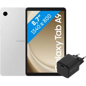 Samsung Galaxy Tab A9 8,7 inch 64GB Wifi Zilver + BlueBuilt Oplader