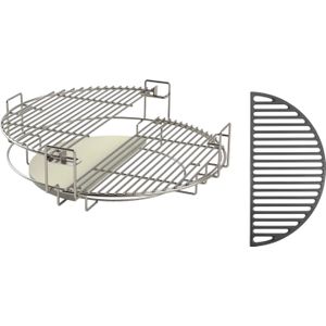 Grill Guru Multi Level Cooking System + Gietijzeren Halve Maan Large