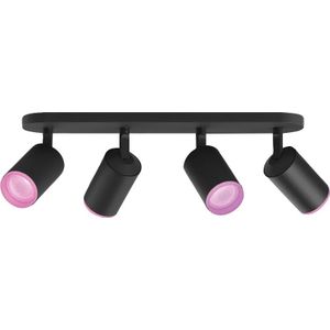Philips Hue Fugato opbouwspot wit en gekleurd licht 4 spots zwart