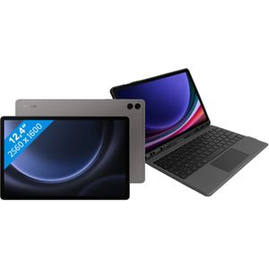 Samsung Galaxy Tab S9 FE Plus 256GB Wifi Grijs + Toetsenbord Hoes AZERTY