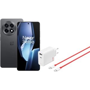 OnePlus 13R 256GB Zwart 5G + OnePlus SuperVOOC Oplader 120W met 2 Poorten