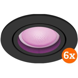 Philips Hue Centura inbouwspot White and Color - rond - Zwart - 6-pack