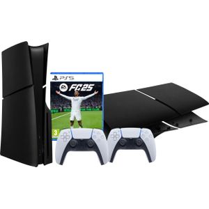 PlayStation 5 Slim Disc Edition + FC 25 + Covers Zwart + Extra Controller Wit