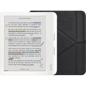 Kobo Libra Colour Wit + BlueBuilt Book Case Zwart