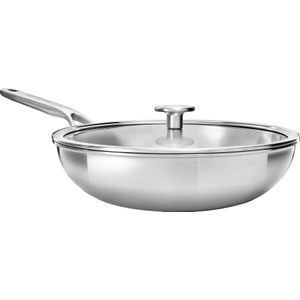KitchenAid Wokpan Multiply 28cm - Roestvrij Staal - Geschikt voor Alle Hitters