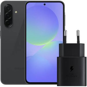 Samsung Galaxy A36 128GB Zwart 5G + Samsung Oplader 25 Watt Zwart