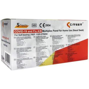 Citest 3 in 1 Covid-19 + Influenza A+B Viren Corona Schnelltest Gratis BLT Desinfektionsmittel 50 St