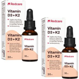 Redcare Vitamin D3 + K2 Doppelpack 2x30 ml Tropfen zum Einnehmen