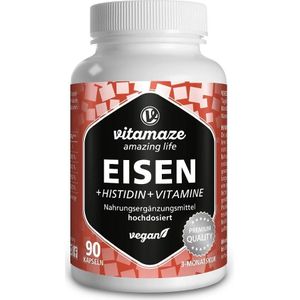 Eisen 20 mg+Histidin+Vitamine C/B9/B12 Kapseln 90 St