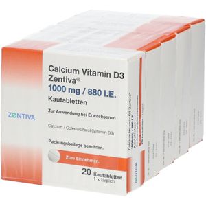 Calcium Vitamin D3 Zentiva 1000 mg/880 I.e. Kautab 100 St Kautabletten