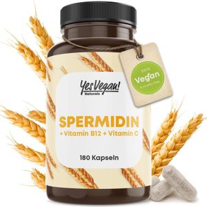 3mg Spermidin + Vitamin C+B12 (180 Kapseln für 6 Monate) hochdosiert 6x180 St