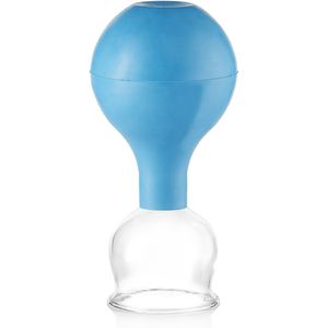 Pulox Schröpfglas aus Echtglas mit Saugball - 40mm in Blau 1 St Gerät