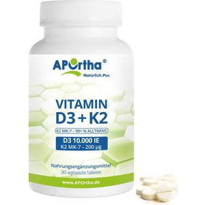 Vitamin D3 10.000 I.E.+Natto K2 200 µg Tabletten 365 St