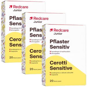 Redcare Junior Pflaster Sensitive 20 Stk. Dreierpack 3x20 St