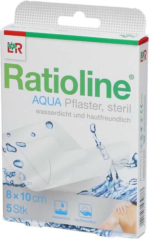 Ratioline aqua Duschpflaster Plus 8x10 cm steril 5 St Pflaster