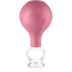 Pulox Schröpfglas aus Echtglas mit Saugball - 32mm in Pink 1 St Gerät