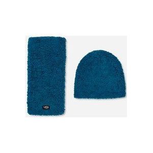 UGG�® Set met muts en sjaal van imitatielammy voor Grote Kinderen in Blue Sapphire, Maat 4/6 YRS, Polyester