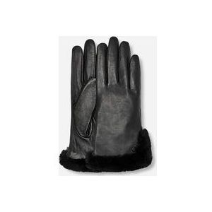 UGG® Handschoen met split van leer en sheepskin in Black, Maat S, Other