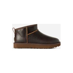 UGG® Classic Ultra Mini Leather Regenerate-laars in Ironwood, Maat 43, Leder