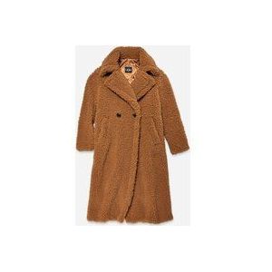 UGG® lange Gertrude-mantel van teddy voor dames  in Brown, Maat XL, Polyester