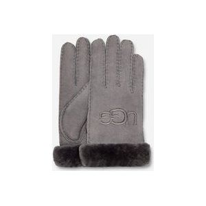 UGG® Sheepskin Embroidered Handschoenen in Grey, Maat M, Shearling