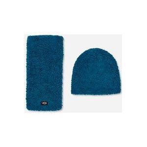 UGG® Set met muts en sjaal van imitatielammy voor Grote Kinderen in Blue Sapphire, Maat 2/4 YRS, Polyester