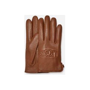 UGG® Shorty-handschoen met logo in Brown, Maat M, Leder