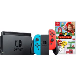 Nintendo Switch Rot/Blau + Mario vs. Donkey Kong