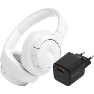 JBL Tune 770NC Weiß + BlueBuilt Quick-Charge-Ladegerät mit USB-A-Port 18 W Schwarz