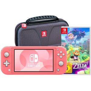 Nintendo Switch Lite Koralle + Zelda: Echoes of Wisdom + Bigben Schutztasche