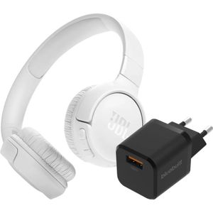 JBL Tune 520BT Weiß + BlueBuilt Quick-Charge-Ladegerät mit USB-A-Port 18 W Schwarz