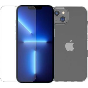 BlueBuilt Apple iPhone 14 Panzerglas + BlueBuilt Soft Case Backcover