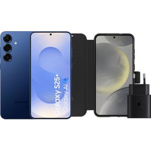 Samsung Galaxy S25 Plus 256GB Dunkelblau 5G + Zubehörset