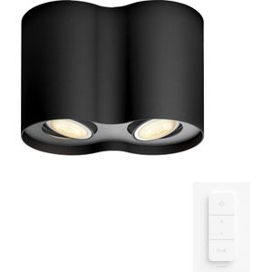 Philips Hue Pillar Aufbauspot White Ambiance - Schwarz - 2 Spots + Dimmer