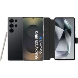 Samsung Galaxy S25 Ultra 256GB Schwarz 5G + BlueBuilt Book Case Schwarz