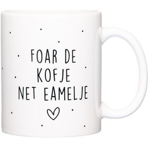 Mok - Foar De Kofje Net Eamelje - Zwart/wit - Krúskes